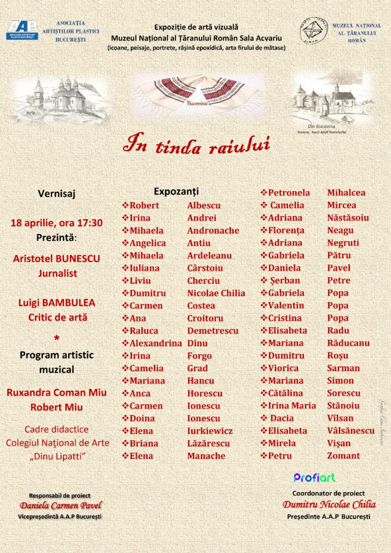 Expoziție de artă vizuală "În tinda raiului"